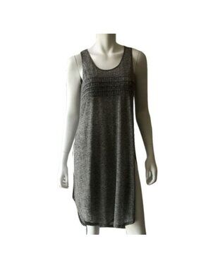Heather Grey Side Slit Swim Cover-Up With Braided Chest Detail